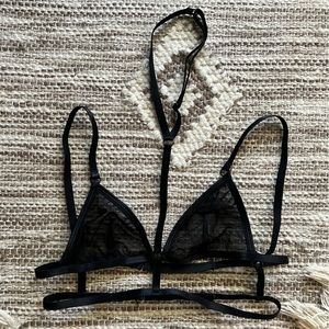 Sheer Strappy Cage Bralette with Choker